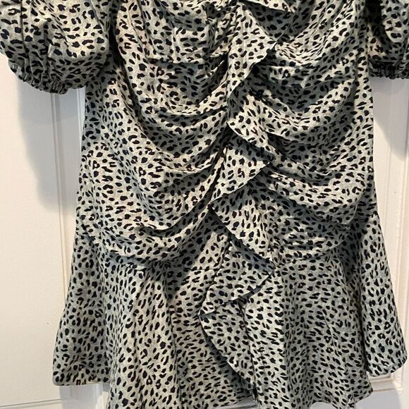 Caballero Elena Dress Animal Dot Ruffled Dress Size Small - Picture 10 of 14